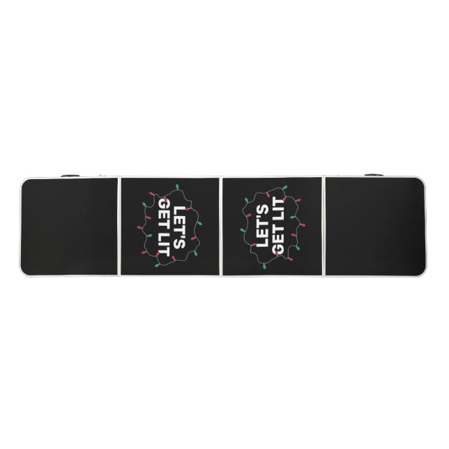 Lets Get Lit Christmas Lights Drink Game  Beer Pong Table (Top)