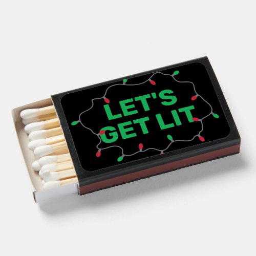 Lets Get Lit Christmas Lights Holiday  Matchboxes