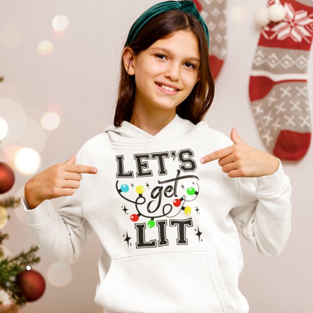 Let's Get Lit Christmas Party Funny - Xmas Light Hoodie (Creator Uploaded)