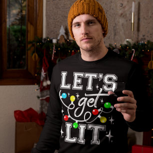 Let's Get Lit Christmas Party Funny - Xmas Light Sweatshirt