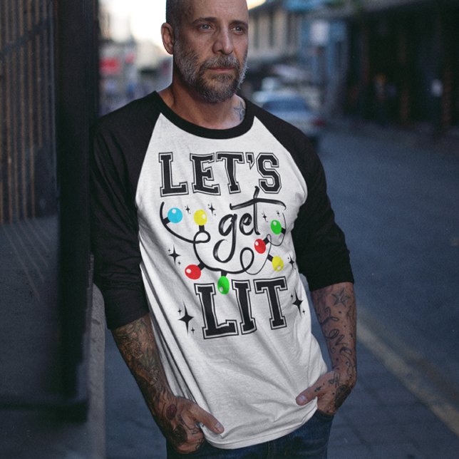 Let's Get Lit Christmas Party Funny - Xmas Light T-Shirt (Creator Uploaded)