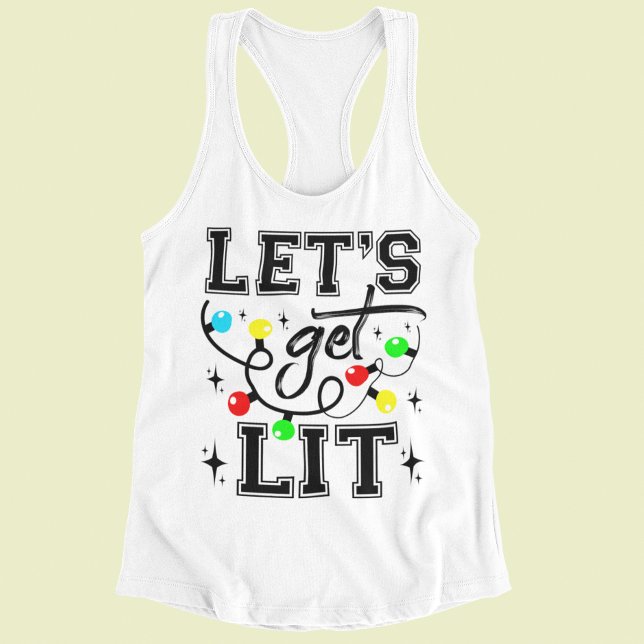 Let's Get Lit Christmas Party Funny - Xmas Light Tank Top (Creator Uploaded)
