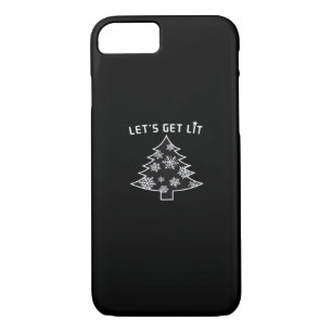 Let's Get Lit Christmas Tree Holiday Lights Essent iPhone 8/7 Case