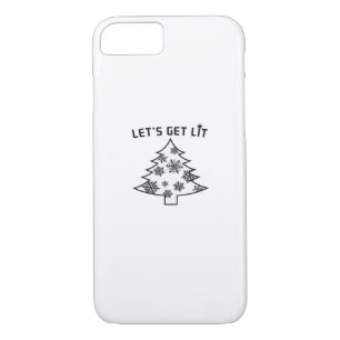 Let's Get Lit Christmas Tree Holiday Lights Essent iPhone 8/7 Case