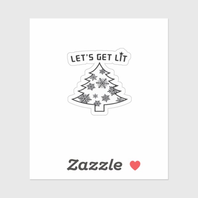 Let's Get Lit Christmas Tree Holiday Lights Essent Sticker (Sheet)
