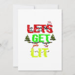 Let&#39;s Get Lit Classic Funny Retro Holiday Card
