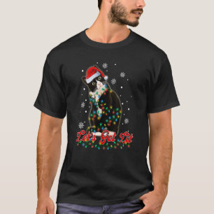 Let's Get Lit Cute Black Cat Christmas Tree Light T-Shirt