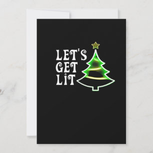 Let's Get Lit Design Adult Funny Christmas Essenti Holiday Card