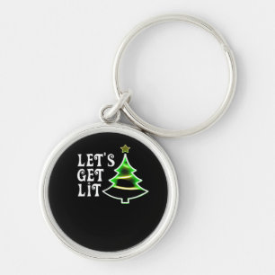 Let's Get Lit Design Adult Funny Christmas Essenti Keychain