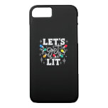 Let&#39;s Get Lit Drinking Santa Hat Christmas Lights  iPhone 8/7 Case