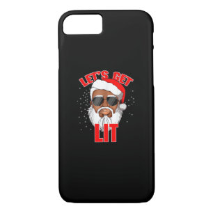 Let's Get Lit Drinking Santa Hat Christmas Lights iPhone 8/7 Case