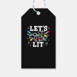 Let&#39;s Get Lit Drinking Santa Hat Christmas Lights  Gift Tags