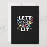 Let&#39;s Get Lit Drinking Santa Hat Christmas Lights  Holiday Card