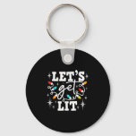 Let&#39;s Get Lit Drinking Santa Hat Christmas Lights  Keychain