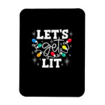 Let&#39;s Get Lit Drinking Santa Hat Christmas Lights  Magnet