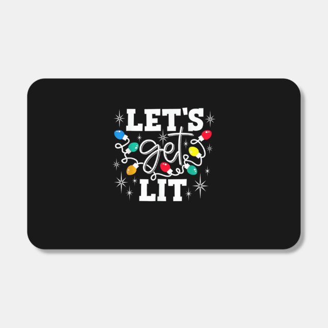 Let's Get Lit Drinking Santa Hat Christmas Lights  Matchboxes (Front)