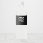Let&#39;s Get Lit Drinking Santa Hat Christmas Lights  Water Bottle Label