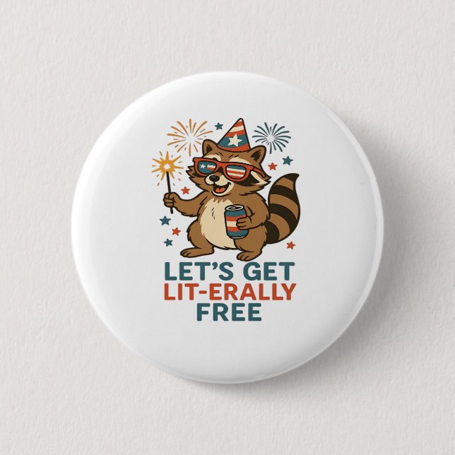 Let's Get Lit-erally Free Design - Fun Party Quote Button (Front)