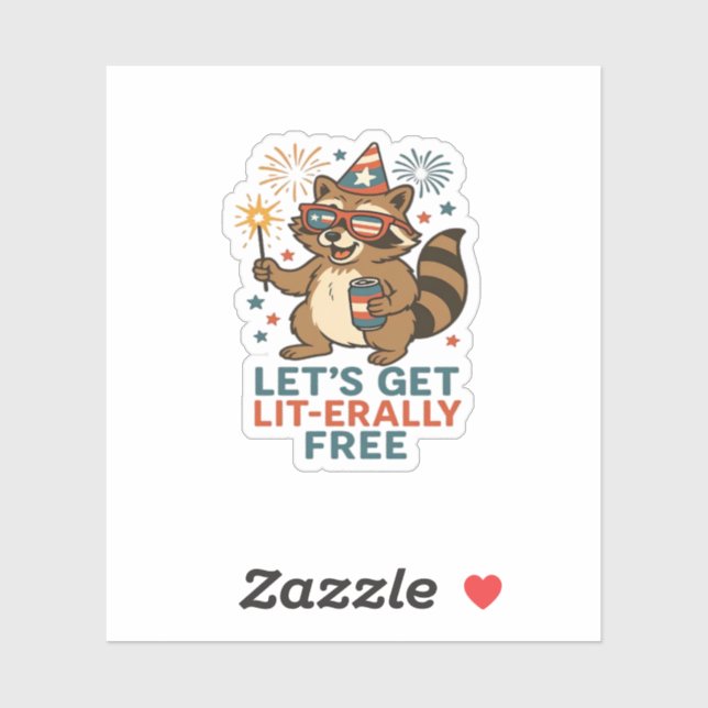 Let's Get Lit-erally Free Design - Fun Party Quote Sticker (Sheet)