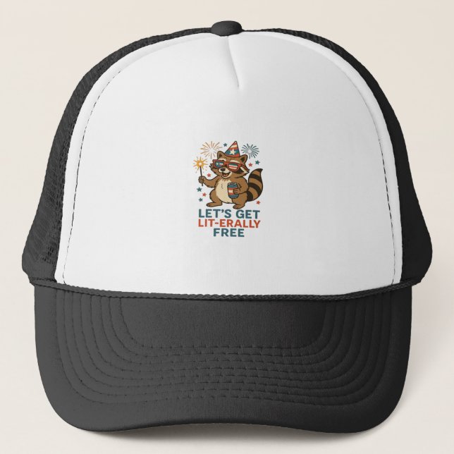 Let's Get Lit-erally Free Design - Fun Party Quote Trucker Hat (Front)