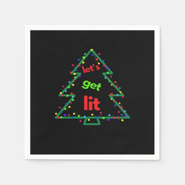 Let's Get Lit Essential Retro Style Napkins (Front)