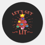 Let&#39;s Get Lit Essential Vintage Cool Classic Round Sticker