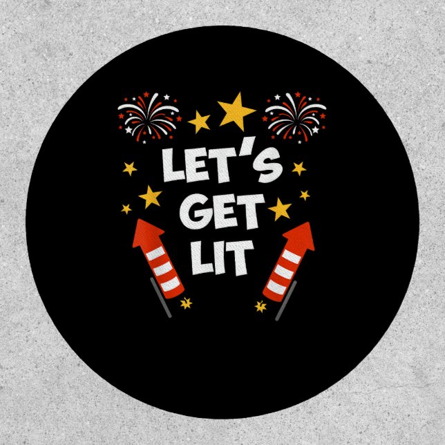 Let's Get Lit Fireworks English Teachers Get Lit Patch (Front)