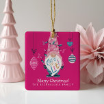 Let's Get Lit Fun Bright Gnome Christmas Lights Ceramic Ornament<br><div class="desc">Make a merry and bright statement with happy thoughts and a positive outlook this Christmas season with our fun, colorful and sparkling gnomes Christmas collection. Capture the joy of the season with a funny non-traditional Christmas twist. Our Bright cheery colors with neon pinks, bright teals, and fun faux glitter accents...</div>