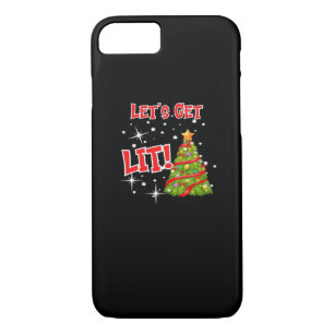 Let's Get Lit, Fun Idiom, Christmas Lights, Christ iPhone 8/7 Case