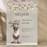 Let's Get Lit Fun Reindeer Holidays Party  Invitation