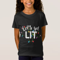 Let's Get Lit Funny Christmas Drinking Apparel Xma