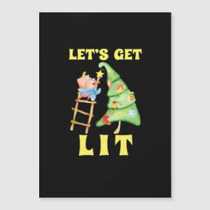 Let's Get Lit Funny Christmas Drinking Classic