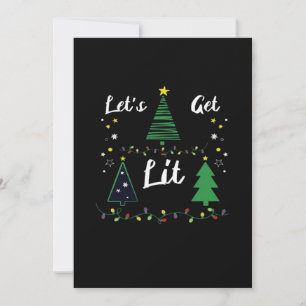 Let's Get Lit Funny Christmas Drinking Essential Holiday Card