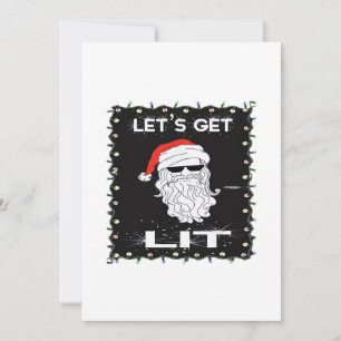 Let's Get Lit Funny Christmas Drinking Essential Holiday Card