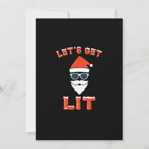 Let's Get Lit Funny Christmas Drinking Funny Holiday Card