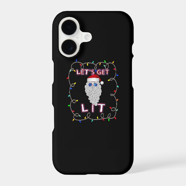 Let's Get Lit Funny Christmas Drinking Iphone Case (Back)