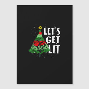 Let's Get Lit Funny Christmas Drinking Men Women