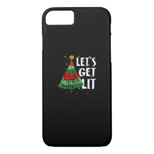 Let's Get Lit Funny Christmas Drinking Men Women iPhone 8/7 Case