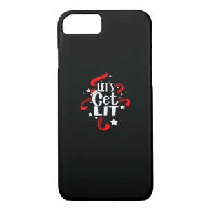 Let's Get Lit Funny Christmas Drinking Men Women iPhone 8/7 Case
