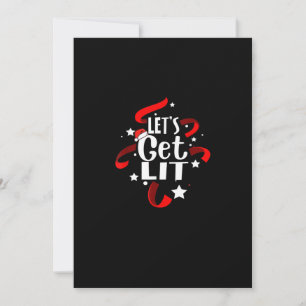 Let's Get Lit Funny Christmas Drinking Men Women Holiday Card