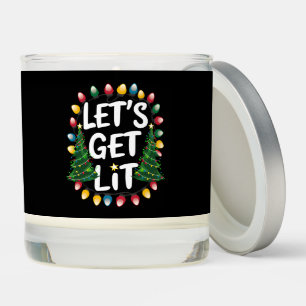 Let's Get Lit Funny Christmas Drinking Xmas Lights Scented Candle