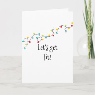 Let's Get Lit Funny Christmas Holiday Card