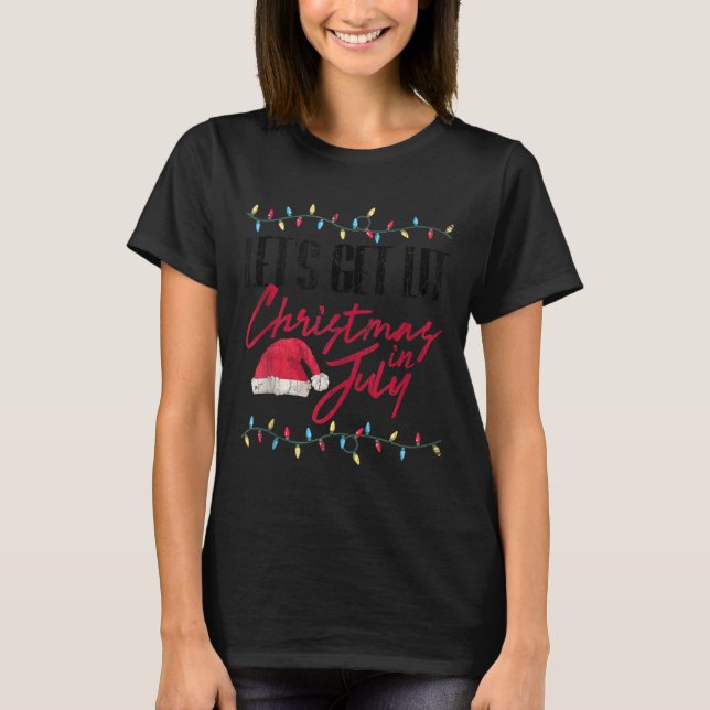 Let's Get Lit Funny Christmas In July Graphic Tank (Front)