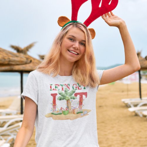 Lets Get Lit Funny Christmas T_Shirt