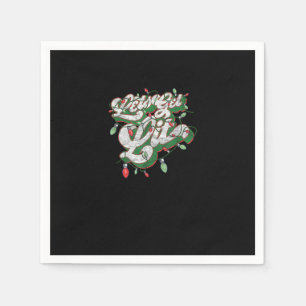 Let's Get Lit - Funny Drinking Christmas Light Gra Napkins