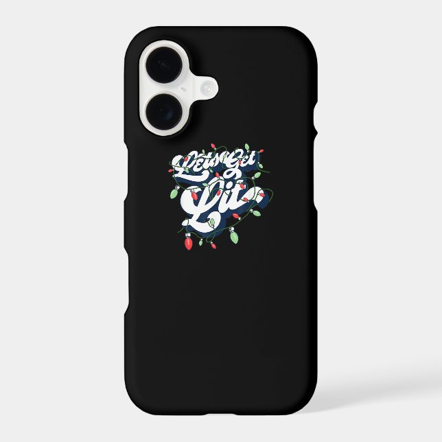 Let's Get Lit! Funny Drinking Christmas Light Grap Iphone Case (Back)