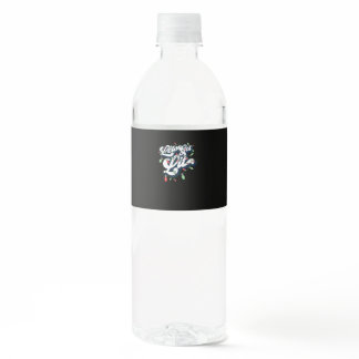 Let's Get Lit! Funny Drinking Christmas Light Grap Water Bottle Label