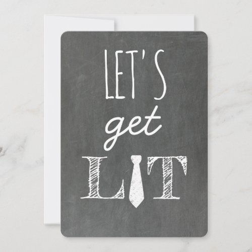 Lets Get Lit Funny Groomsman Invitation