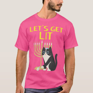 Let's Get Lit Funny Hanukkah Menorah T-Shirt