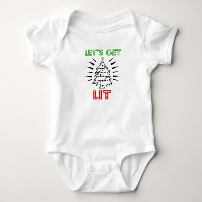 Let's get lit funny saying christmas shirt (Front)